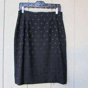 Black Skirt w/ Black Polka Dot Mid Length!